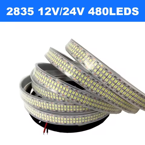 5m Double Row Led Strip light 2835 360Led 480Led 240Led 12V/24V High Bright Flexible Led Lamp IP67 W