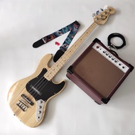 BASS ELEKTRIK FENDER JAZZ BASS NATURAL PAKET AMPLY JACK DAN STRAP