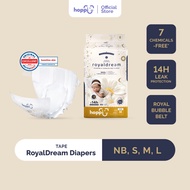 Hoppi RoyalDream Baby Diaper Tape NB66/S56/M44/L40 (1 Pack) 100% 7 Chemicals-Free*