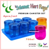 ECOWARE 6pcs Set Bekas Kuih Raya Set / Cookies Container Set / Bekas Kuih Raya / Balang Kuih Raya / 