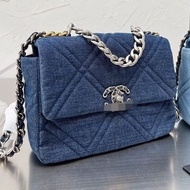 [Yes LOGO] Chain Bag Fl Bag Elegant Women's Bag Quilted Bag Ouyang Nana Liu Wen Lady Bag Denim Small