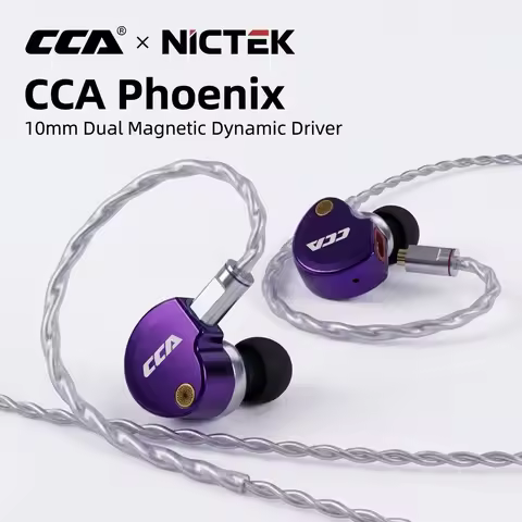 CCA Phoenix HiFi Earphones Dynamic Drive LCP Diaphragm Earphones Noise Cancelling 2PIN Cable IEM Mon