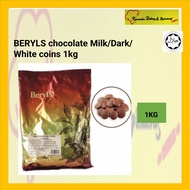 Berlys Chocolate / White Chocolate Compound Coins 1kg  Baking Chocolate/ Halal / Healthy