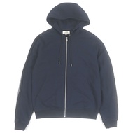 เสื้อฮู้ด HERMES 24SS Run H สภาพเยี่ยม ทำจากผ้าฝ้าย 100% มีแถบข้าง โลโก้ H ที่ซิป สีน้ำเงินเข้ม ไซส์
