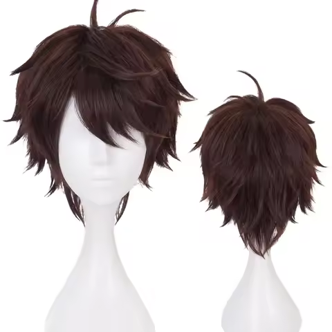 Anime Oikawa Tooruc Cosplay Wig Haikyuu Costume Men Short Dark Brown Synthetic Wig Natural Soft Part