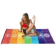 CHPERF Relax Colorful Tassel Mandala Travel Floor Mat Yoga Carpet Rug Meditation Carpet Beach Towel