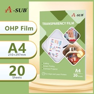 【OHP Film】A-SUB OHP Transparency Film Inkjet printing film A4 project film for Silk Screen Printing