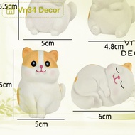SET OF 4 ORANGE CATS to decorate cakes, plastic cats to decorate birthday cakes, funny cats