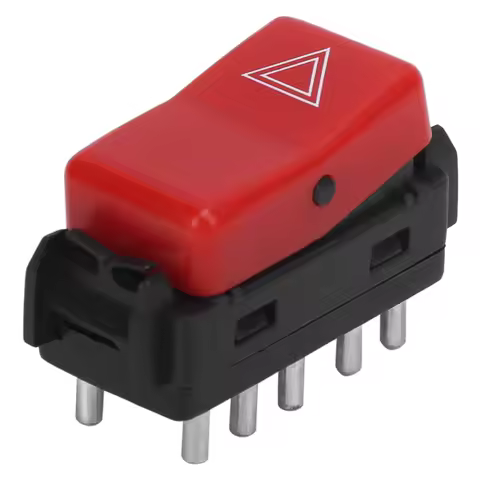 Hazard Light Switch Warning Hazard Light Emergency Flasher Switch 1248200110 Red Replacement for Mer