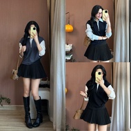 Women's shirt with multi-colored stretch umi collar Figoshop Aosomi2733_P6k12