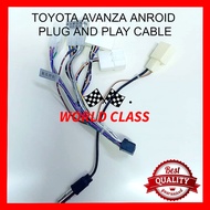 TOYOTA AVANZA PLUG N PLAY CABLE FOR 9" &amp; 10" ANDROID PLAYER ONLY