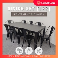 ❤️familystar2u - 8 Seater Full Solid Wood Dining Set 1 Table + 8 Chairs  Ready Stock Cappucino / Set Meja Makan 8 Kerusi