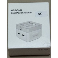 35W USB-C+C Fast Charging Adapter Dual Type-C Charger UK Plug PD Charger