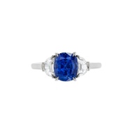 Platinum, 2.68ct Kashmir Sapphire and Diamond Ring