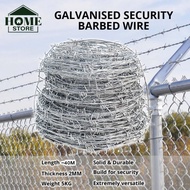 Galvanized Security Barbed Wire 5KG / Dawai Kawat Duri Pagar Rumah 2MM (T) x 40M (L)