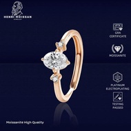 OS5-MR240-CG Women's Moissanite Ring Henri Moissan Premium 18k Gold Plated Original GRA Certificate 