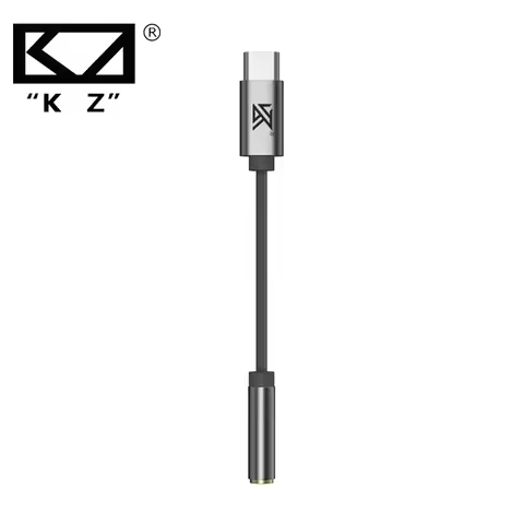 KZ AM01 Hi-Fi DAC Audio Adapter Type-C to 3.5mm Dual Chip IC Amplifier 32bit/384kHz Earphone Cable