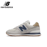 กล่องเดิม，รองเท้าวิ่ง New Balance NB 574 สุดพิเศษสำหรับผู้ชายและผู้หญิง สีเบจ D wide