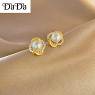 anting2 emas 916 original malaysia gold earrings women's pearl small flower wedding indian bridal je