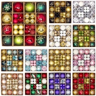44pcs/Set Christmas Balls 3-6cm, Christmas Decorations In Multi-Colors + Multi-Crafts (Glossy / Matt