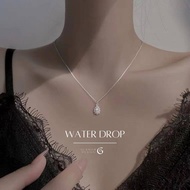 GLAMOR✨สร้อยคอเงินแท้ Water Drop จี้เพชร สไตล์เกาหลี สร้อยคอแฟชั่น จี้สร้อยคอ สร้อยคอเงินแท้925 สร้อยเพชร สร้อยคอเกาหลี