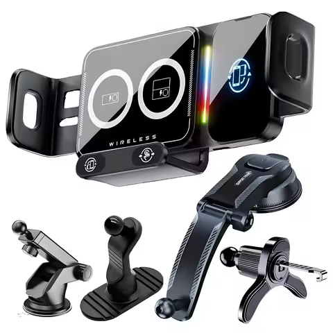 15W Universal Car Phone Wireless Charger Holder 90° Rotation Mount for Samsung Galaxy Fold 6 5 4 3 Z