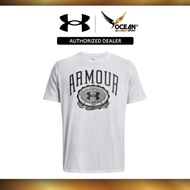Under Armour Men Collegiate Crest Short Sleeve T-Shirt - White/Marine OD Green 1379537-101