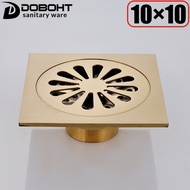 DOBOHT Brass Bathroom 10CM*10CM Floor Drain DR009-CD