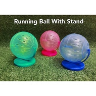 (With Stand)Pet Hamster Exercise Ball Mini Plastic Running Ball Healthy Safe Hamster Toy Small Anima
