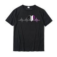 Asexual Pride Flag Heart Beat Heartbeat Hoodie Cute Ace Camisas Hombre T Shirts Tops Tees Classic Co