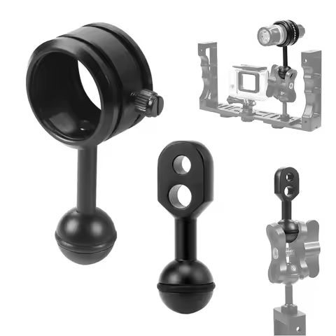 1 inch Ball Head Adapter Diving Flashlight Fixing Mount Holder for GoPro 11 Underwater Butterfly Cla