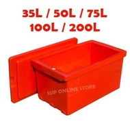 Heavy Duty Insulated Ice Box / Cooler Box /Fiber Ice Box /  Seafood Ice Bucket / Tong Ikan / 35L / 5