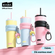 KADA Tumbler tahan sejuk 750ml/25oz Water Bottle with Straw 316 Stainless Steel for outdoor travel