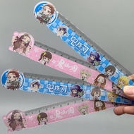 Anime Demon Slayer Kimetsu No Yaiba Kamado Tanjirou Nezuko 15cm straight ruler DIY Drawing Rulers Kids School Stationery gift