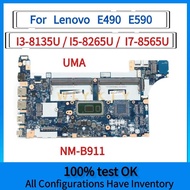 Nm-b911.untuk Papan Utama Laptop Lenovo Thinkpad E490 E590. cpu I3-8145u.i5-8265u.i7-8565u.ddr4 Diuj