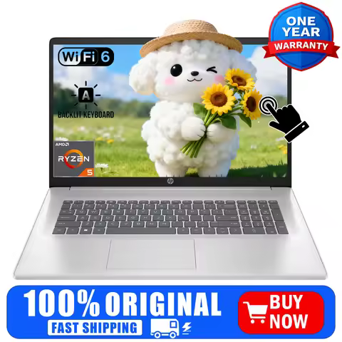 HP 17 Touchscreen Laptop, AMD Ryzen 5 7430U, 17.3" HD+ AntiGlare Display, 16GB RAM, 512GB SSD, Backl