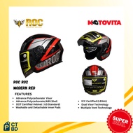 CheapThings.BestDealsROC RO2 V1B-X Red Gloss Helmet (L) – ICC Certified, Dual Visor, Washable Pads