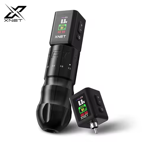 XNET T2 Rotary Tattoo Pen With Wireless RCA Power Supply 2000mAh 7 Adjustable Stroke Makeup Machine 