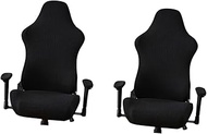 Abaodam 2 Sets Gaming Chair Protective Cover Computer Gaming Chair Computer Chair Cover Office Chair Slipcover Chair Arm Covers Computer Desk Chair Covers Easy Fit Chair Sofa Covers Black