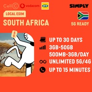 SIMPLY [eSIM] South Africa | 3-30 Days | Daily: 500MB/1GB/2GB/3GB | Total: 3GB-50GB Data