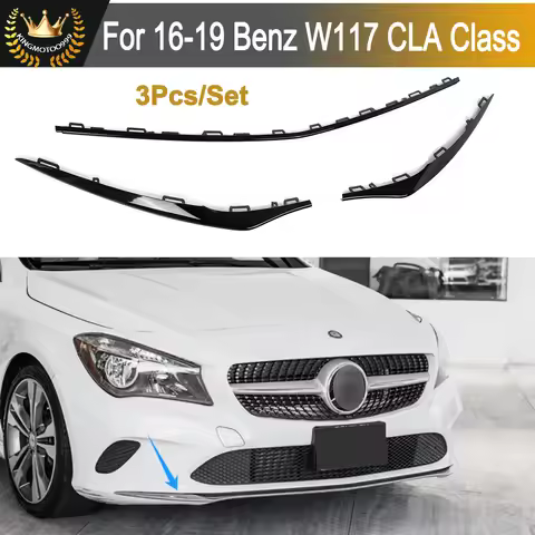 For Mercedes Benz CLA-Class W117 2016-2019 CLA180 CLA200 CLA250 Front Bumper Lower Lid Trim Glossly