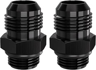 APIELE 10AN External Thread Expansion to 8AN ORB External Thread O-Ring Aluminum Black Adapter 2PCS