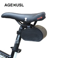 AGEKUSL Bike Saddle Rear Tail Bag Adamant Shell Vintage Leather For Brompton MTB