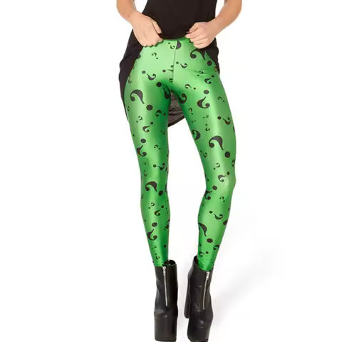 Special Design Women Galaxy Green Question Mark Printing Female Clothes Fitness Women Skinny Legging