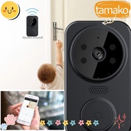 TAMAKO Smart Visual Doorbell, Two-way Intercom Intelligent Infrared Wifi Video Door Bell, Safe Night Vision Remote Monitoring Security System Doorbell Camera Home