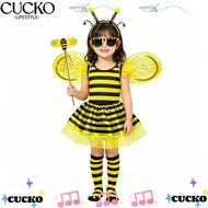 CUCKO Bee Costume Set, Costume Wings Striped Knee Stocking Bumblebee Costume, Stage Ready Tutu Skirt