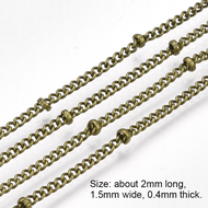 Beebeecraft 1m Brass Cable Chain Solder Oval Flat Links Chain 18K Gold Plated Spool For DIY Jewelry Making