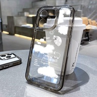 กาแฟสร้างสรรค์ เคสโทรศัพท์ซิลิโคน For iPhone ทุกรุ่น 11 13Pro 12 13 14 Pro Max 7 8 Plus X XS Max XR SE 2020 เคสไอโฟน11 เคสใส กันกระแทก เคสลายการ์ตูน Space TPU Case