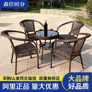 Senjia Rattan Chair Outdoor PE Balcony Three-Piece Set Courtyard Times Coffee Table Table Chair G9R7