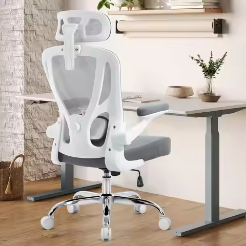 Chair Ergonomic Office Chair with Lumbar Support, Head Support, Rocking Function, FILPup Armrests, M